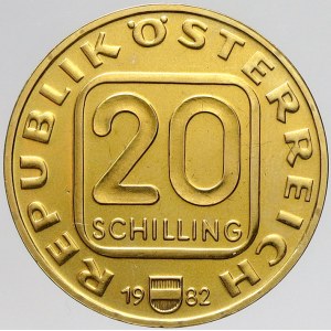 Rakousko, republika, 20 schilling 1982 Hayden. KM-2951.1