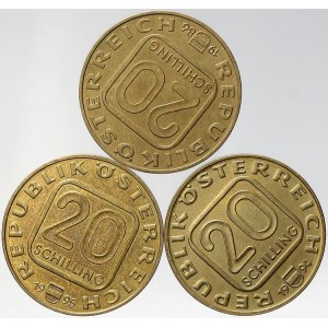 Rakousko, republika, 20 schilling 1986 ruční výroba, 1994 800 let mincovny, 1995 Krems. KM-2975.1, 3016...