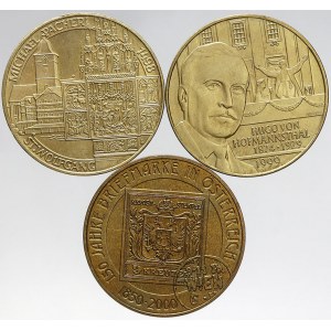 Rakousko, republika, 20 schilling 1998 Sv. Wolfgang, 1999 Hofmanstahl, 2000 známka. KM-3048, 3056...