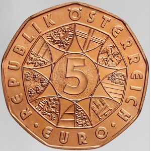 Rakousko, republika, 5 € 2012 jub. KM-3206
