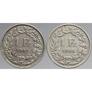 Švýcarsko, 1 frank 1906, 1907. KM-24