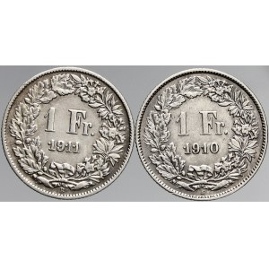 Švýcarsko, 1 frank 1910, 1911. KM-24