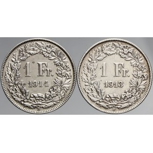 Švýcarsko, 1 frank 1913, 1914. KM-24