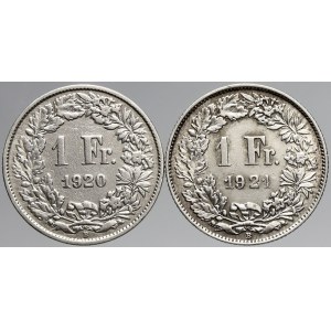 Švýcarsko, 1 frank 1920, 1921. KM-24
