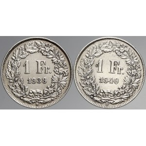 Švýcarsko, 1 frank 1939, 1940. KM-24