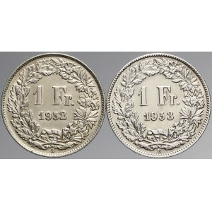 Švýcarsko, 1 frank 1952, 1953. KM-24