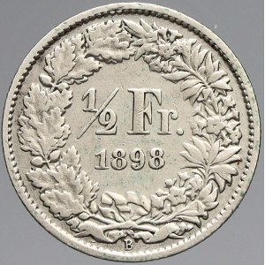 Švýcarsko, ½ frank 1898. KM-23