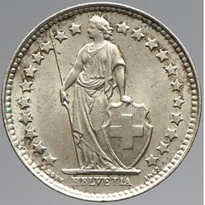 Švýcarsko, ½ frank 1916. KM-23