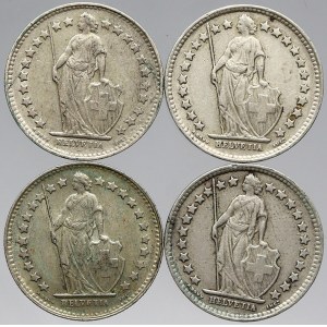 Švýcarsko, ½ frank 1942, 1943, 1946, 1948. KM-23