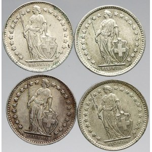 Švýcarsko, ½ frank 1950, 1953, 1958, 1959. KM-23