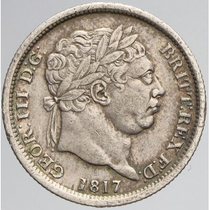 Velká Británie, Jiří III. (1760-1820). 1 shilling 1817. KM-666. n. hr.