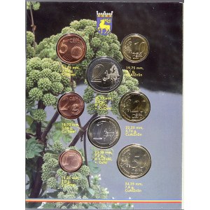 Evropa - sady oběhových mincí, Alandy - provincie Finska. 1 c. - 2 € 2007 finské oběžné euro mince...