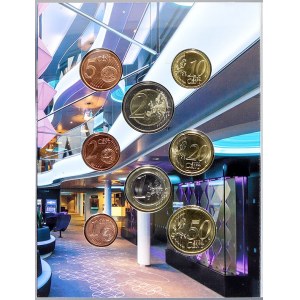 Evropa - sady oběhových mincí, Alandy - provincie Finska. 1 c. - 2 € 2014 finské oběžné euro mince. Poštovní známka...