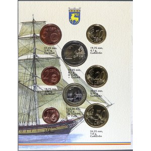Evropa - sady oběhových mincí, Alandy - provincie Finska. 1 c. - 2 € 2015 finské oběžné euro mince. Poštovní známka...