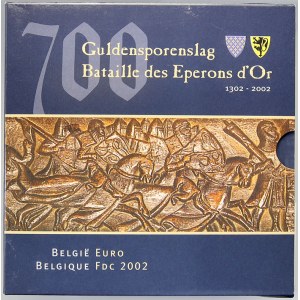 Evropa - sady oběhových mincí, Belgie. 1 c. - 2 € 2003 700 let bitvy o zlaté ostuhy...