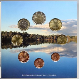 Evropa - sady oběhových mincí, Estonsko. 1 c. - 2 € 2011. Papírový přebal