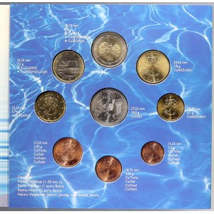 Evropa - sady oběhových mincí, Finsko. 1c. - 2 € 2005 Ochrana životního prostředí. Obsahuje žeton mincovny...