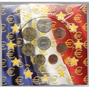 Evropa - sady oběhových mincí, Francie. 1c. - 2 € 2003. Původní papírový přebal ve folii