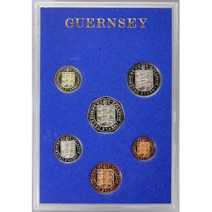 Evropa - sady oběhových mincí, Guernsey. 1/2 p. - 50 p. 1981...