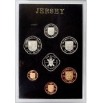Evropa - sady oběhových mincí, Jersey. 1/2 p. - 1 libra 1981...