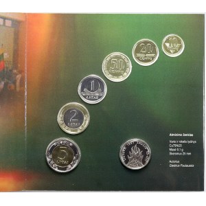 Evropa - sady oběhových mincí, Litva. Sada oběhových mincí 2011 (10 c. - 5 L + žeton), orig. papírový obal banky ...