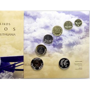Evropa - sady oběhových mincí, Litva. Sada oběhových mincí 2013 (10 c. - 5 L + žeton) - aviatici, orig...