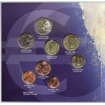 Evropa - sady oběhových mincí, Lotyšsko. 1 c. - 2 € 2014. Papírový přebal