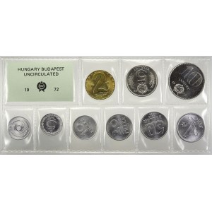 Evropa - sady oběhových mincí, Maďarsko. Sada oběhových mincí 1972 (2 fill. - 10 Ft.), orig...