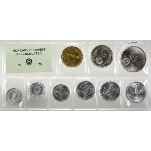Evropa - sady oběhových mincí, Maďarsko. Sada oběhových mincí 1975 (2 fill. - 10 Ft.), orig...