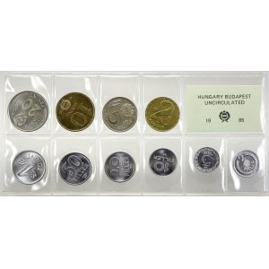 Evropa - sady oběhových mincí, Maďarsko. Sada oběhových mincí 1985 (2 fill. - 20 Ft.), orig...