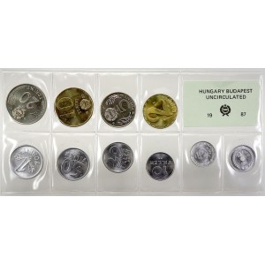 Evropa - sady oběhových mincí, Maďarsko. Sada oběhových mincí 1987 (2 fill. - 20 Ft.), orig...