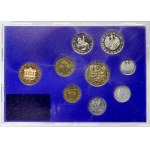 Evropa - sady oběhových mincí, Rakousko. 1 gr. - 20 sch. 1985-1989. 5 ročníkových sad