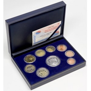 Evropa - sady oběhových mincí, Španělsko. 1c. - 2 € 2002. Obsahuje 12€ Ag sňatek Juan Carlos a Sofie...