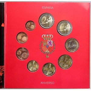 Evropa - sady oběhových mincí, Španělsko. 1c. - 2 € 2015. Obsahuje 2€ jeskyně Altamíra...