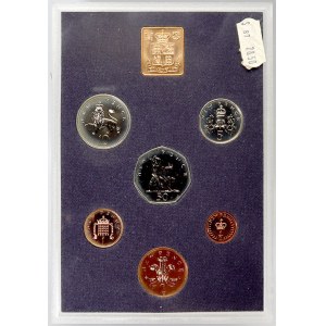 Evropa - sady oběhových mincí, Velká Británie. 1/2 p. - 50 p. 1976. Žeton mincovny...