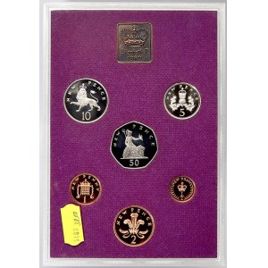 Evropa - sady oběhových mincí, Velká Británie. 1/2 p. - 50 p. 1980. Žeton mincovny...