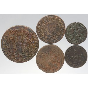 Evropa - konvoluty, Konvolut měděných polských mincí 18. stol.
