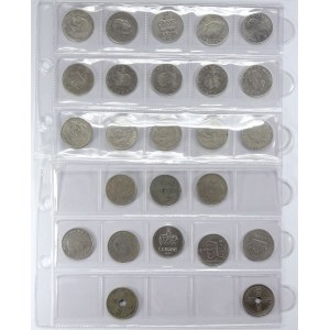 Evropa - konvoluty, Lot 45 ks mincí Švédska v listech ze zásobníku