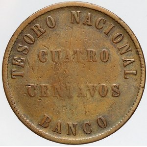 Argentina, 4 centavos 1854. KM-25