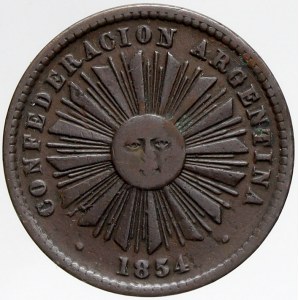 Argentina, 1 centavo 1854. KM-23