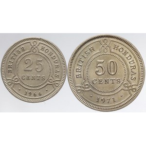 Belize - Britský Honduras, 50 cent 1971, 25 cent 1966. KM-28, 29