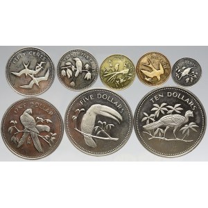 Belize, Sada 1974 - 1 cent -10 dollar. KM-38 až 45 (lesklé provedení)