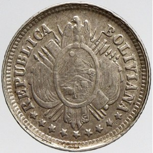 Bolívie, 5 centavos 1893. KM-157
