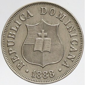 Dominikánská republika, 2 ½ centimos de franco 1888. KM-7