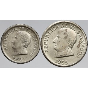 El Salvador, 50 + 25 centavos 1953. KM-137, 138