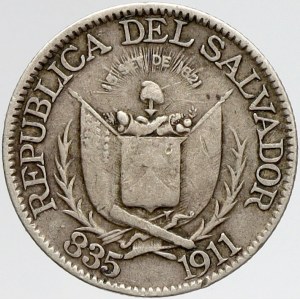 El Salvador, 10 centavos 1911. KM-122
