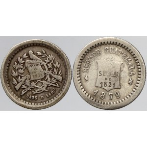 Guatemala, 1/2 real 1879, 1880. KM-147a, 152
