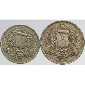 Guatemala, 1/2 real 1900 a 1 real 1900. KM-176, 177