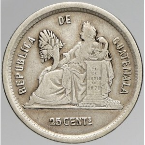 Guatemala, 25 centavos 1889. KM-189