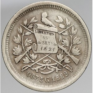 Guatemala, 25 centavos 1889. KM-189